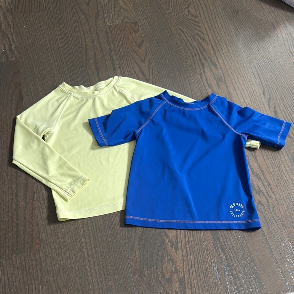 Yellow & Blue Logo-Graphic Rashguard - 2T